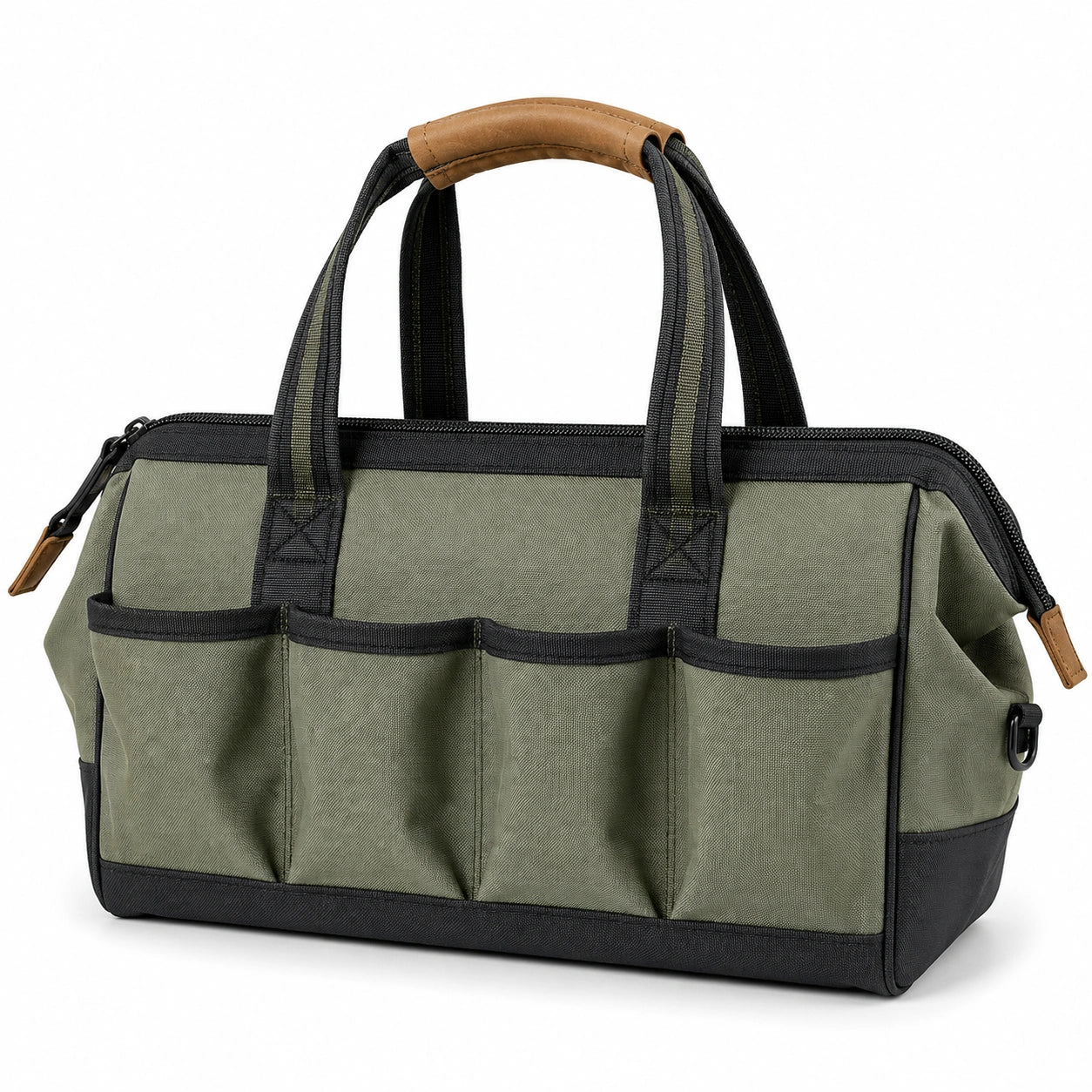 Werkzeugtasche mit Tragegriff und Außentaschen Oliv/Schwarz