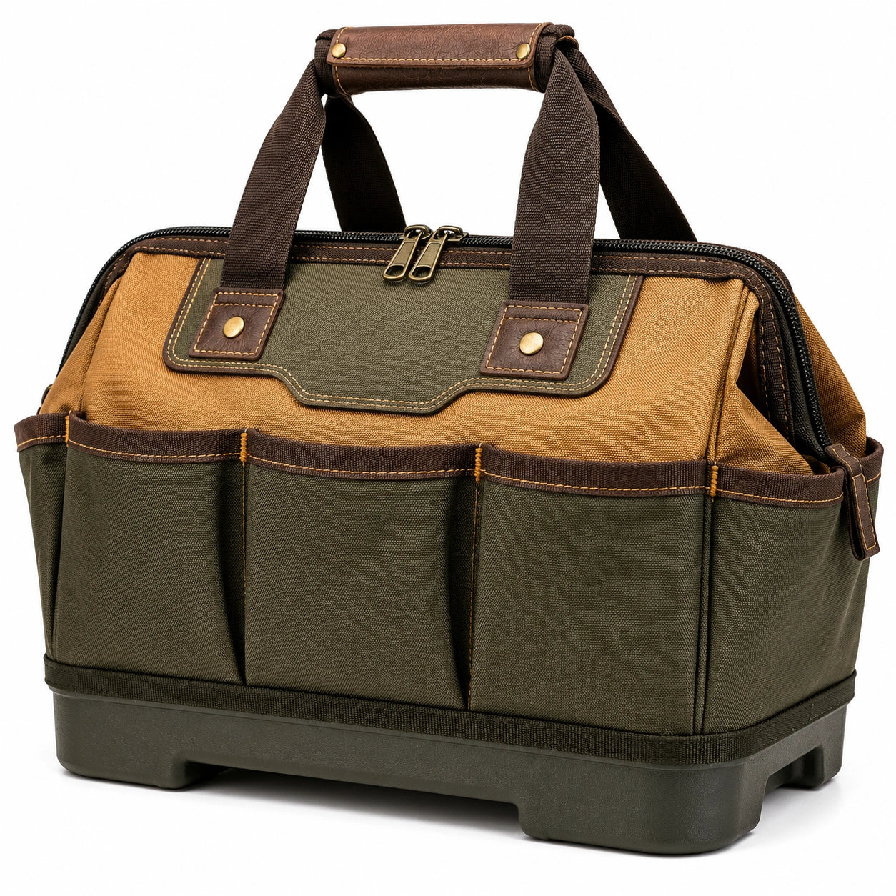Robuste Werkzeugtasche 40 cm Braun und Grün