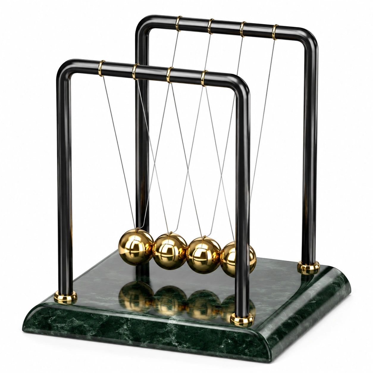 Newtons Pendel Kugelspiel Schwarz/Gold/Grün