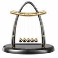 Newton Pendel mit Kugelspiel, Elegantes Design, Schwarz/Gold
