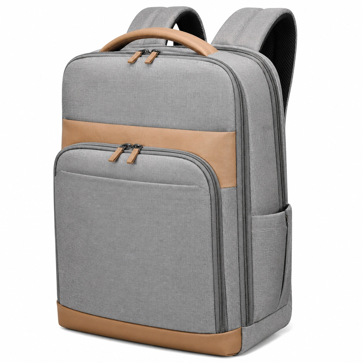 Laptop-Rucksack mit 15 Zoll Fach, Grau und Braun