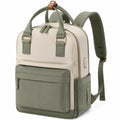Minimalistischer Rucksack mit Laptopfach Beige/Grün