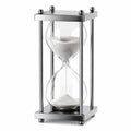 Elegante 30-Minuten Sanduhr mit Metallrahmen in Silber