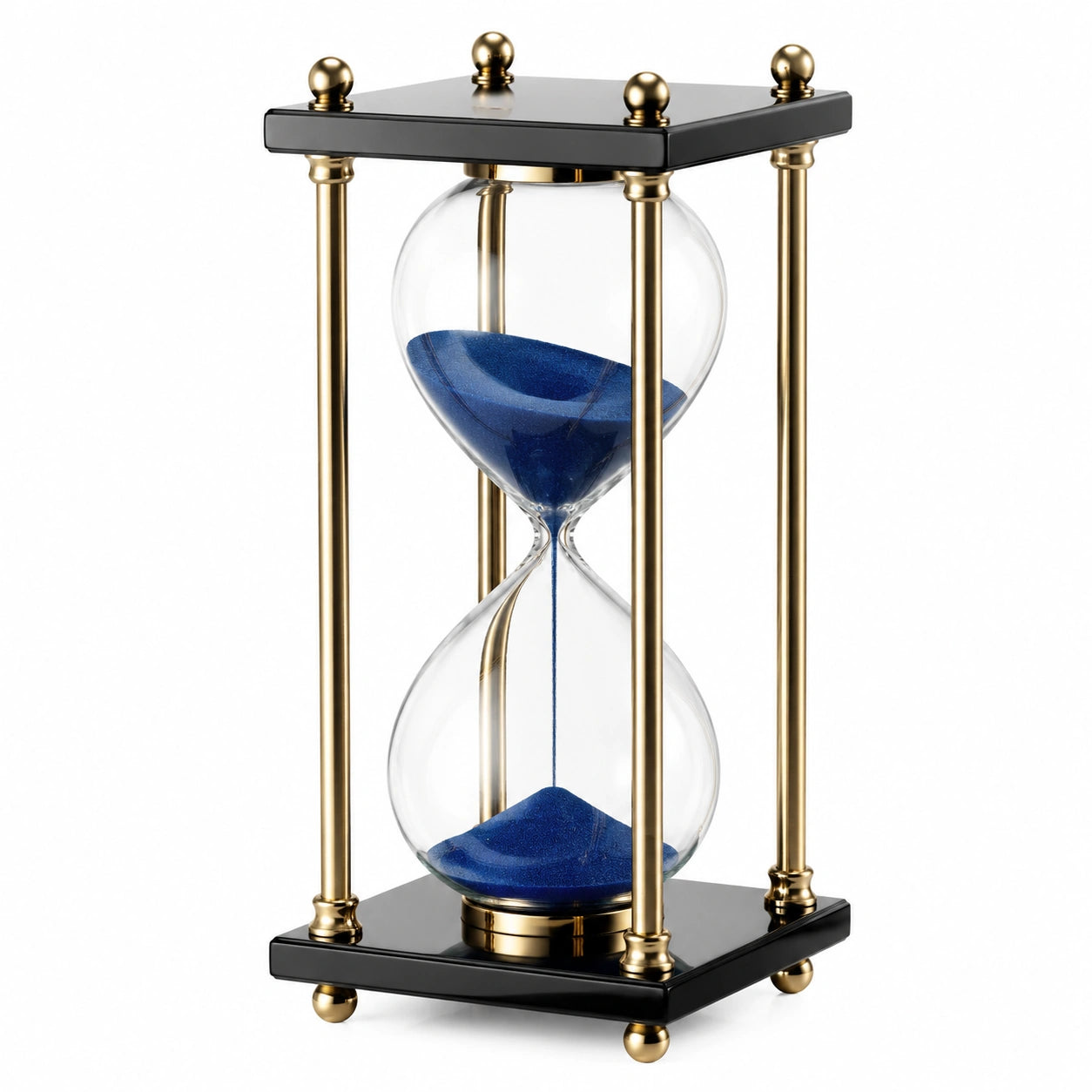 Dekorative Sanduhr Schwarz-Gold 30 Minuten Blau