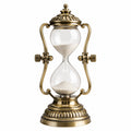 Große Vintage Sanduhr aus Antikem Messing mit Klarglas
