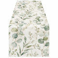 Tischläufer mit Eukalyptus-Muster, Beige/Grün