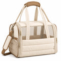 Beige Haustier-Tragetasche mit Atmungsaktivem Netz