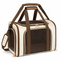 Haustier-Transporttasche Beige/Braun mit Netzfenstern